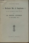 Encyclique Mediator Dei et Hominum sur la Sainte Liturgie (20 Novembre 1947)